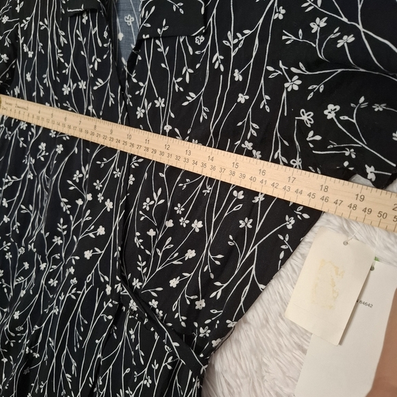 Vintage K.C. Spencer New York Floral Black Wrap Maxi Dress Size 10 NWT - Picture 9 of 11